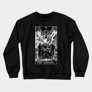 VI. The Lovers Tarot Card Black and white Crewneck Sweatshirt